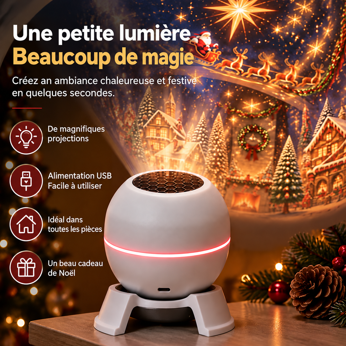 Boutique officielle | 🍁🌲 Projecteur holographique intelligent SCNDR® (HD, intelligent, dynamique, 5D)